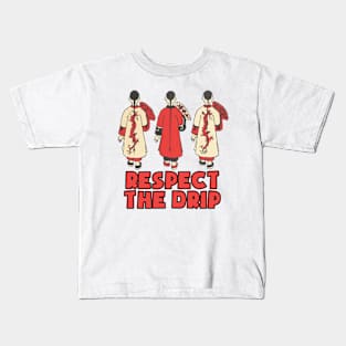 Respect the drip retro asian art vintage design Kids T-Shirt